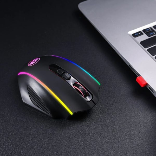Redragon M901 Perdiction 12400DPI RGB MMO Ergo Gaming Mouse - Black - Image 6