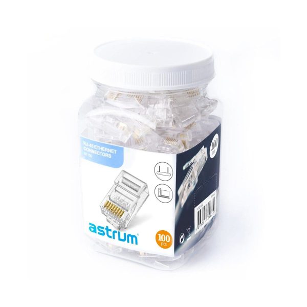RJ45 CAT5 Astrum NT100 Ethernet Crimp Connectors 100 Pack