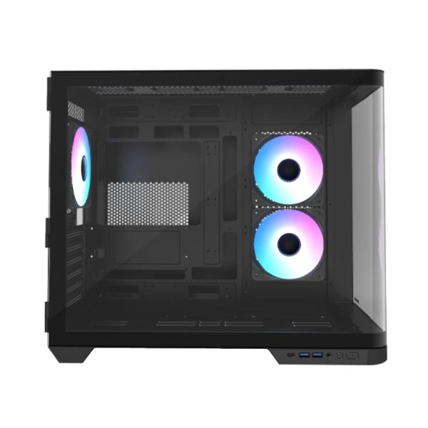Raidmax I630 ATX | Micro-ATX | ITX ARGB Mid-Tower Dual Chamber Curved Glass Gaming Chassis - Black - Image 2