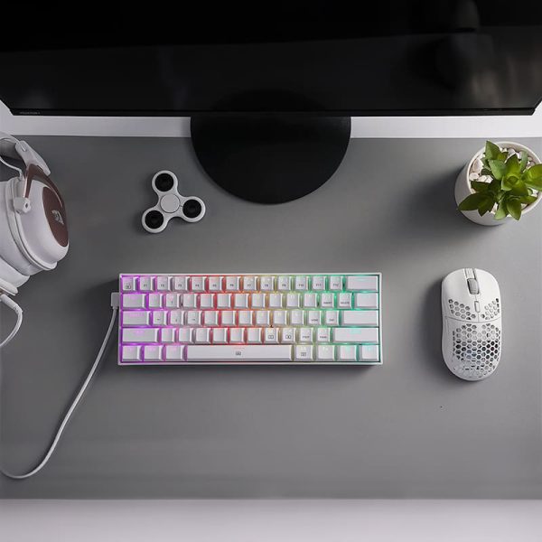 Redragon K630 DRAGONBORN Wired Mechanical Keyboard RGB 67Key Design - White - Image 7