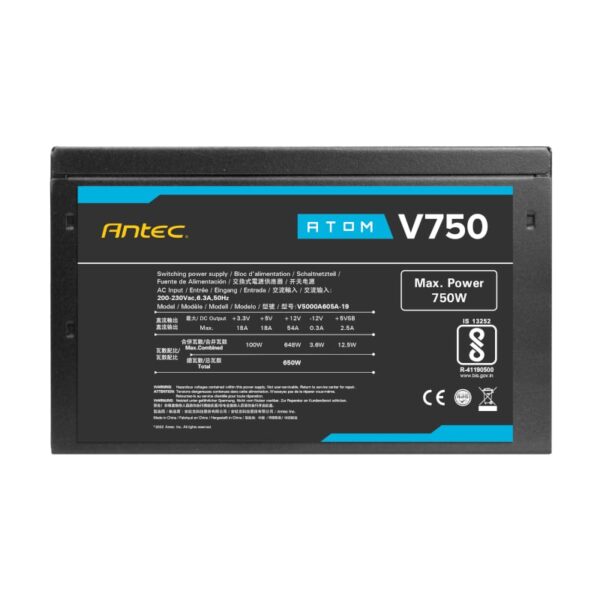 750W Antec Atom V750 Non-Modular Power Supply - Image 5