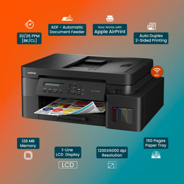 Brother DCP-T830DW A4 3-in-1 Multifunction Ink Tank Printer - with 3 Year / 50 000 Page Carry-in Warranty - Image 6