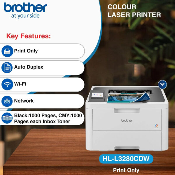 Brother HL-L3280CDW A4 Colour Laser Printer - with 3yr warranty - Image 4