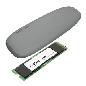 2TB Asus Cobble M.2 SSD Type-C Enclosure and Crucial E100 NVMe Bundle - Grey