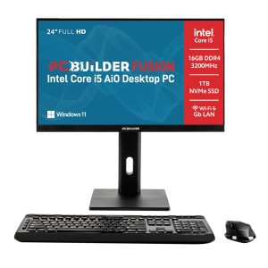 PCBuilder FUSION 24" Intel Core i5-14400 Windows 11 Pro AiO Desktop PC