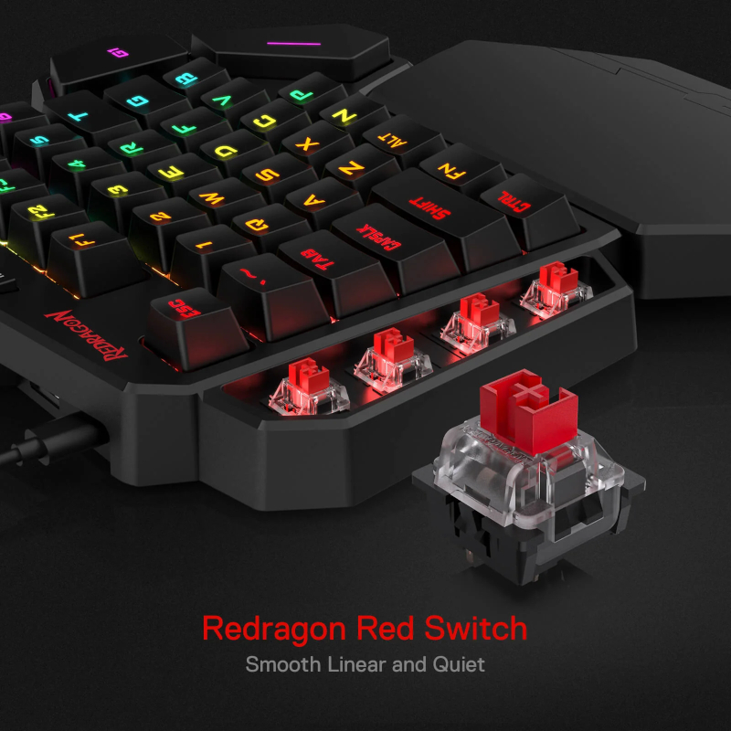 REDRAGON Diti Elite Pro One-Handed RGB Wireless Mechanical Gaming Keyboard - Image 5